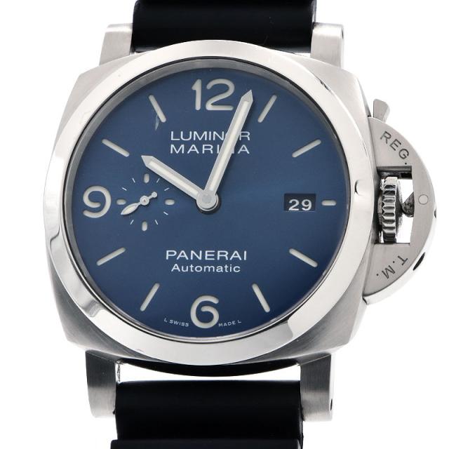 [3年保証] パネライ メンズ ルミノール マリーナ 44MM PAM01313 箱保付き ブルー 青文字盤 ラバーベルト 自動巻き 腕時計 中古 送料無料の通販は 321,750円