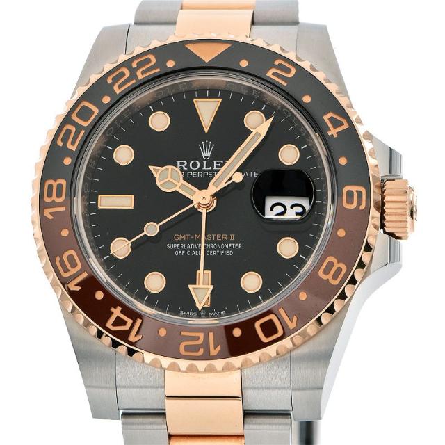 [3年保証] ロレックス メンズ GMTマスター2 126711CHNR K18PG/SS 箱保付き コンビ ブラック ブラウン 黒 自動巻き 腕時計 中古 送料無料の通販は