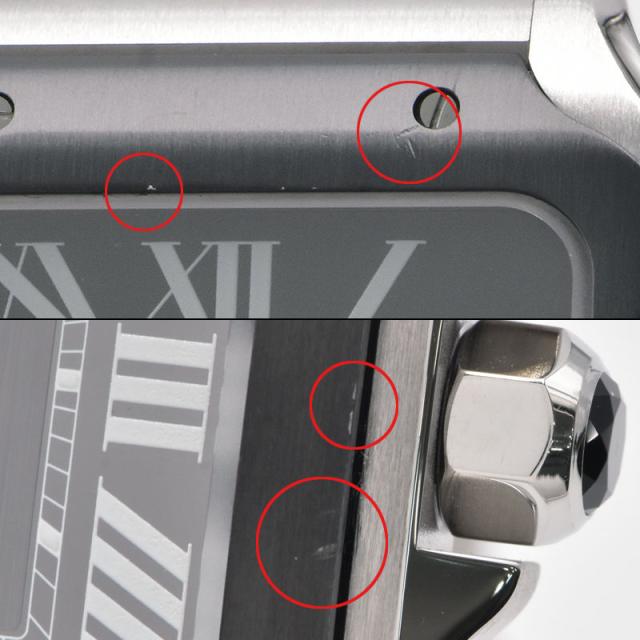 [3年保証] カルティエ メンズ サントスドゥカルティエウォッチLM WSSA0037 サントスLM カレンダー グレー 自動巻き 腕時計 中古 送料無料の通販は