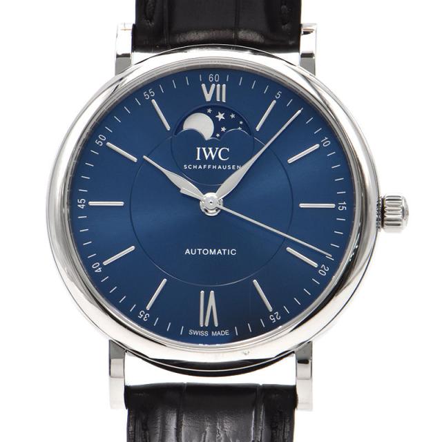 [3年保証] IWC メンズ ポートフィノ オートマティック ムーンフェイズ IW459402 箱保付き ブルー 青文字盤 自動巻き 腕時計 中古 送料無料の通販は