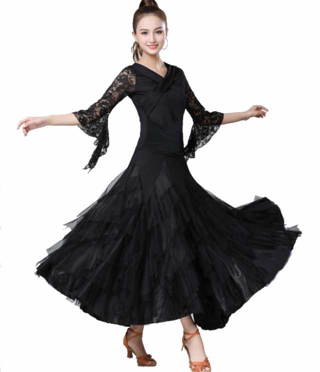 チュール スカート ダンス衣装(黒) 社交ダンス フラメンコ