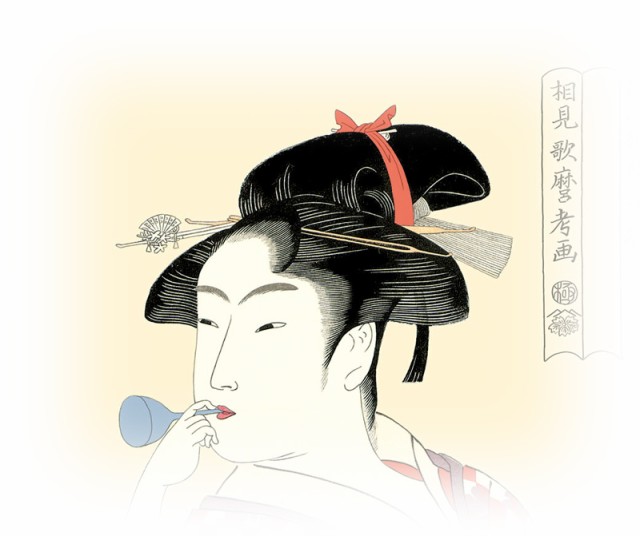 【送料無料】額飾り　F6サイズ　浮世絵　美人画　全６作品「美人画　喜多川歌麿　コレクション」