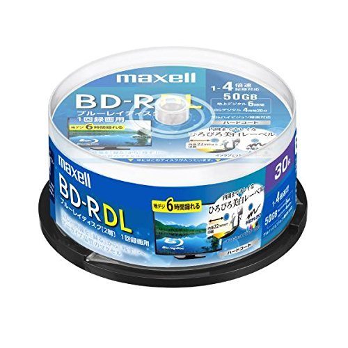 maxell 録画用BD-R DL 2層 1回録画用 地上デジタル360分 BSデジタル260分 4倍速対応 IJP対応ホワイト(ワイド印刷) 30枚