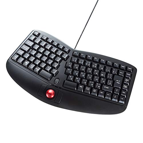 サンワサプライ エルゴノミクスキーボード(トラックボール付き) 有線 USB接続 メンブレン 日本語109A配列 SKB-ERG5BK