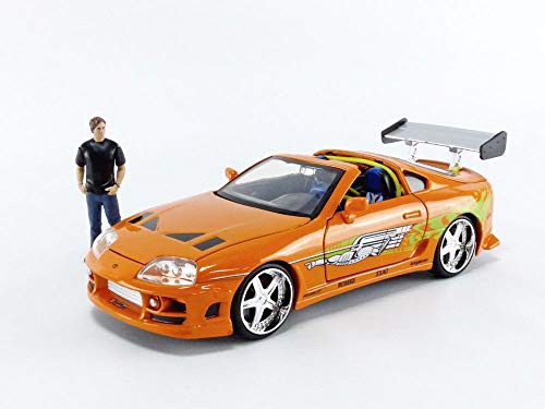 ワイルド・スピード ジェイダトイズ メタルズ 1/24スケール ダイキャストカー 1994年式 トヨタ・スープラ A80型 & ブライアン/FAST の通販は