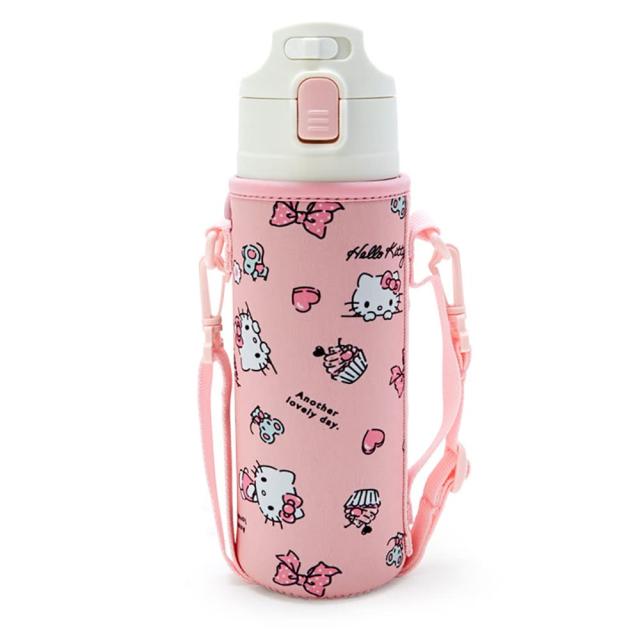 サンリオ 子供用 水筒 470ml 直飲み ワンタッチ ステンレス ボトル ハローキティ キティちゃん hello kitty 保冷専用 ショルダーヒ