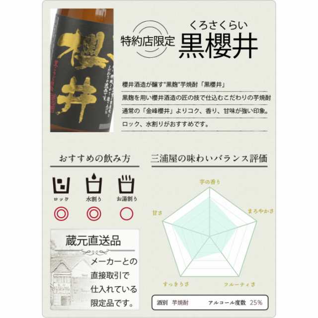 芋焼酎 飲み比べセット 櫻井酒造 5本セット 紅櫻井 黒櫻井 金峰櫻井