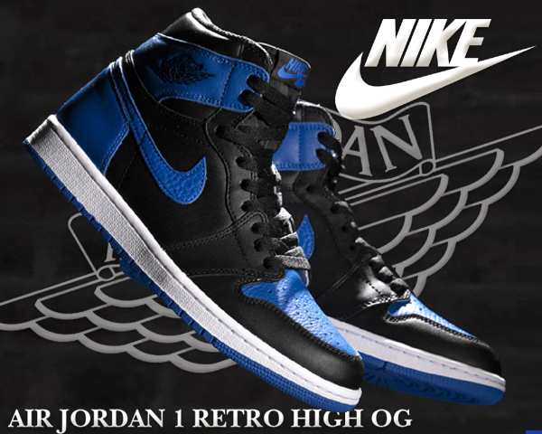 【ナイキ エア ジョーダン 1 OG】NIKE AIR JORDAN 1 RETRO HIGH OG ROYAL blk/royal　 555088-007｜au PAY マーケット