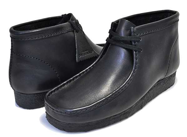 black leather wallabee clarks
