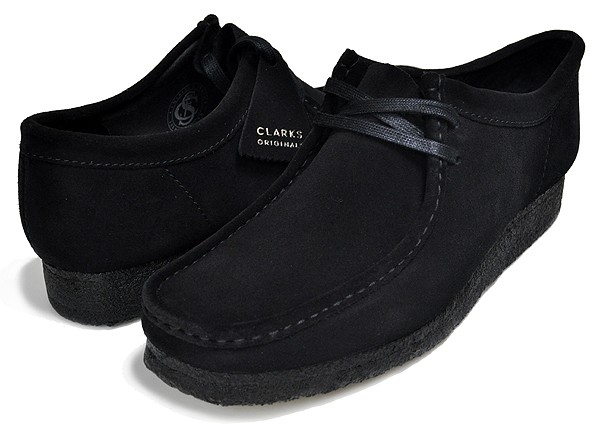 clarks wallabees black suede