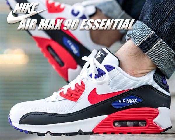 nike air max 90 essential white red