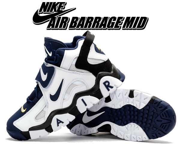 ナイキ エア バラージ ミッド Nike Air Barrage Mid White Midnight Navy Black At7847 101 スニーカー ターフ トレーナー アメリカの通販はau Pay マーケット Ltd Online