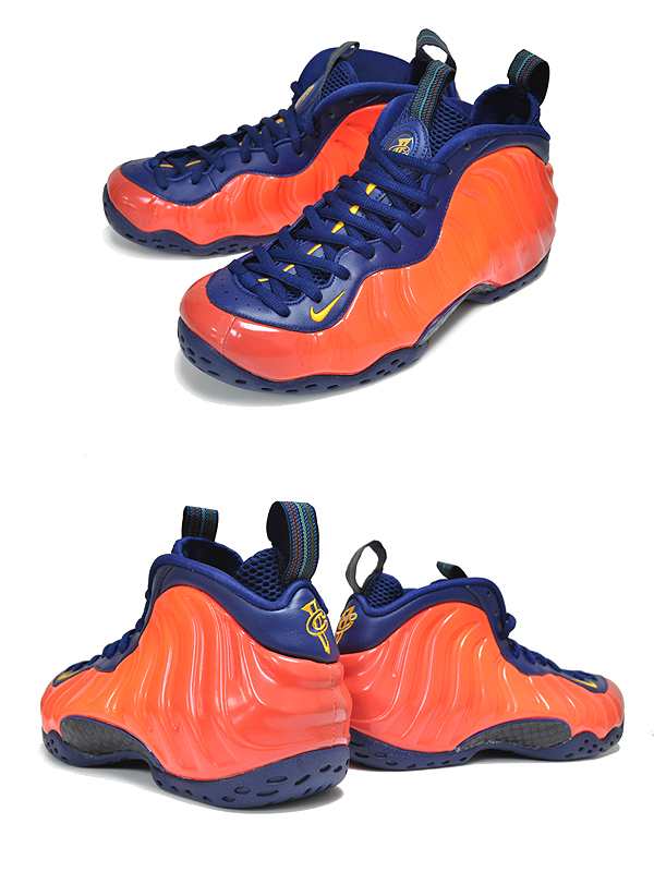 nike foamposite one blue gold orange