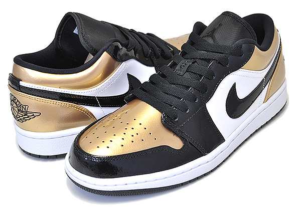 gold and black jordan 1 low