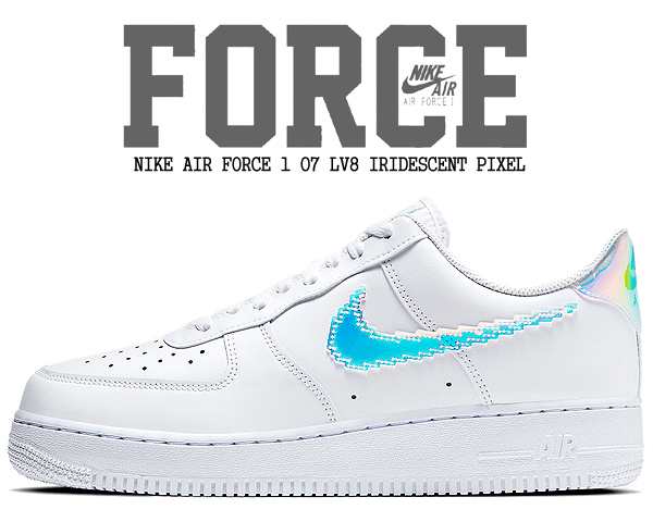 ナイキ エアフォース 1 07 エレベイト Nike Air Force 1 07 Lv8 Iridescent Pixel White Multi Color Black Cv1699 100 スニーカー イの通販はau Pay マーケット Ltd Online