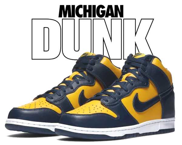 【ナイキ ダンク ハイ SP】NIKE DUNK HI SP MICHIGAN varsity maize/midnight navy  cz8149-700 ミシガン スニーカー 紺黄 レザー バーシ｜au PAY マーケット