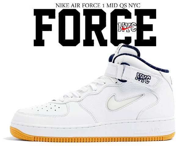 ナイキ エアフォース 1 ミッド 07】NIKE AIR FORCE 1 MID QS NYC white