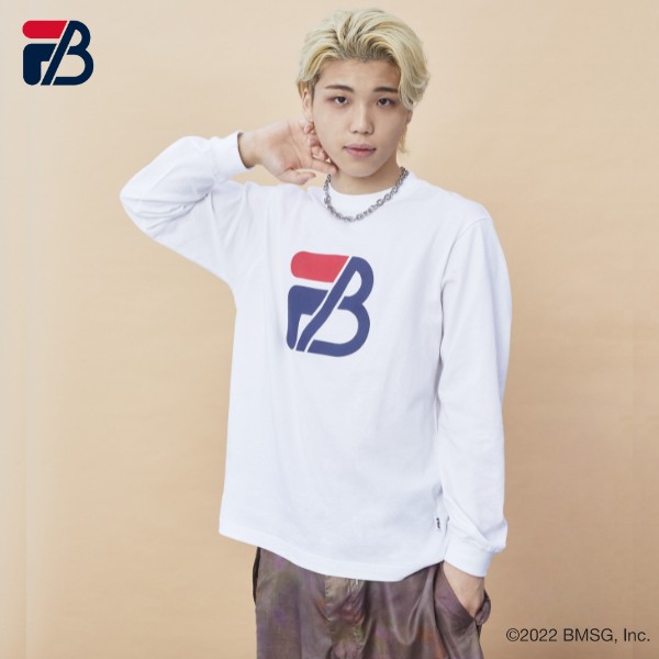 【フィラ × ビーファースト プリント ロングスリーブ Tシャツ】FILA x BE:FIRST PRINT L/S TEE fb0778 BLACK  ブラック WHITE ホワイト ｜au PAY マーケット