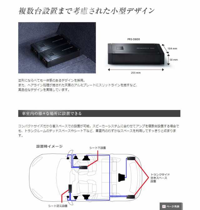 パイオニア カロッツェリア 250W×2ブリッジャブルパワーアンプ カーオーディオ Pioneer carrozzeria PRS-D800