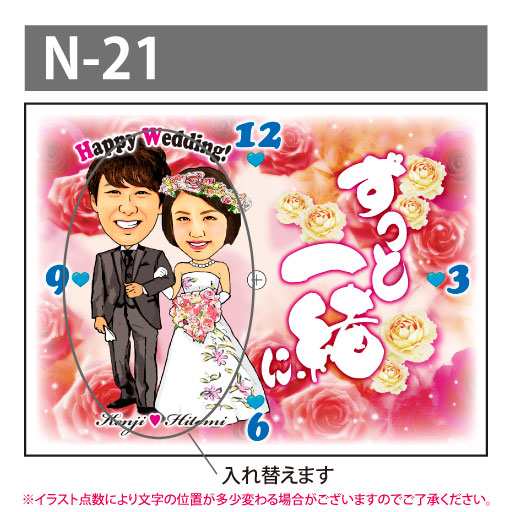 結婚祝いの似顔絵時計 大サイズ N 21 結婚 祝い 絵 プレゼント サプライズ 時計 メッセージ 友達 ギフトの通販はau Pay マーケット 似顔絵ギフトのピカソランド