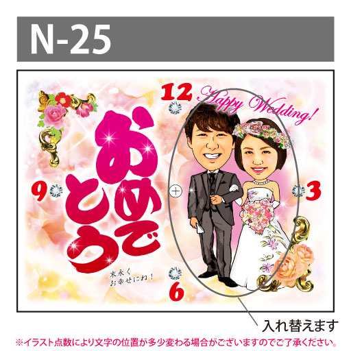 結婚祝いの似顔絵時計 小サイズ N 25 結婚 祝い 絵 プレゼント サプライズ 時計 メッセージ 友達 ギフト の通販はau Pay マーケット 似顔絵ギフトのピカソランド