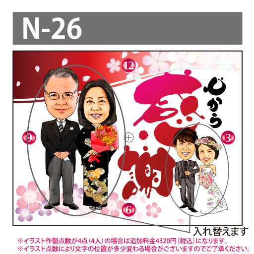 結婚式の似顔絵時計 大サイズ N 26 結婚 祝い 絵 プレゼント サプライズ 時計 メッセージ 友達 ギフト の通販はau Pay マーケット 似顔絵ギフトのピカソランド