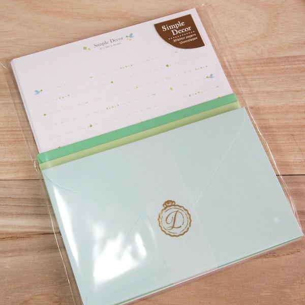 大人可愛いレター お手紙セット Simple Decor Letter レターセット クローバー グリーン系 シンプルの通販はau Pay マーケット 雑貨のぱんぷきん Au Pay マーケット店