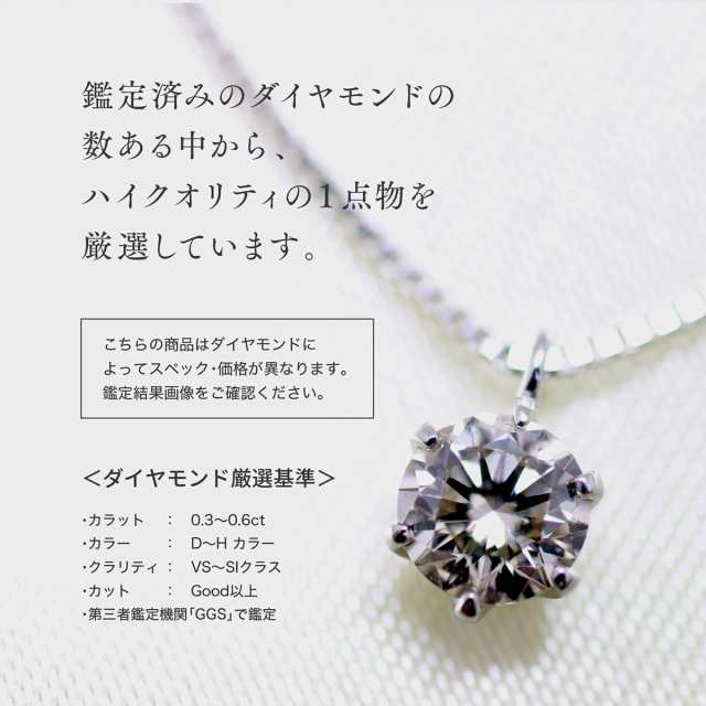 ダイヤモンド ネックレス プラチナ 一粒ダイヤ 0.3ct SIクラス