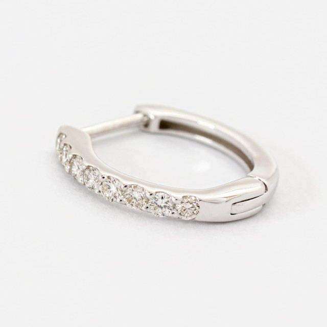 ピアス 金属アレルギー 中折れ式 フープピアス プラチナ900 ダイヤモンド 0.2ct SI～VSクラス Fカラー 天然ダイヤ  【レビューを書いてポ｜au PAY マーケット