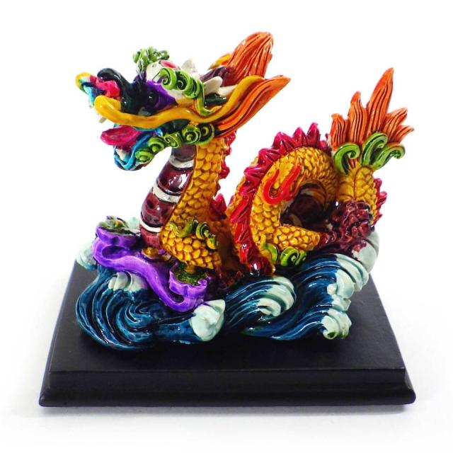 龍の置物 龍 置物 龍グッズ 樹脂製ラッキーカラー風水龍ミニFタイプ