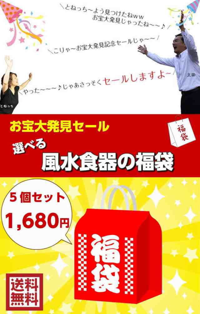 送料無料 訳アリ 返品・交換不可 選べる 風水 食器 5個セット 福袋