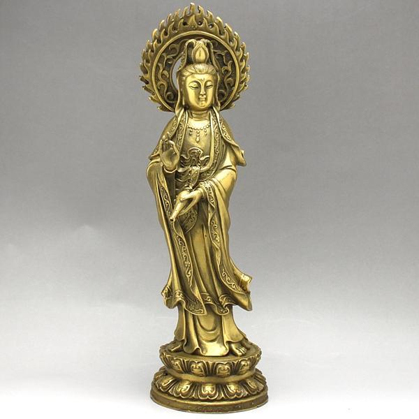 送料無料 風水グッズ 銅製聖観音 風水 お守り 菩薩 観音 聖観音菩薩