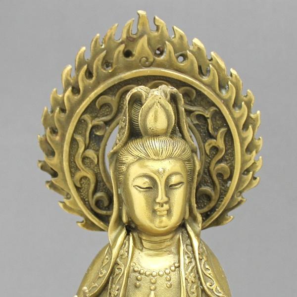 送料無料 風水グッズ 銅製聖観音 風水 お守り 菩薩 観音 聖観音菩薩