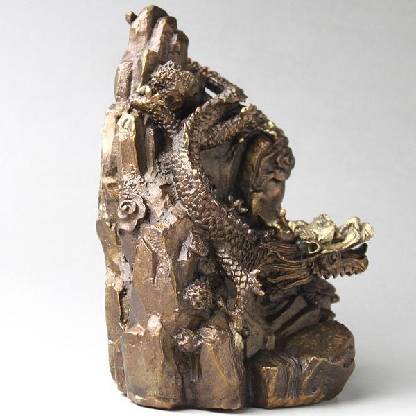 龍の置物 龍置き物 竜 置物 風水 龍 置物 金運 銅製金龍下山  四本爪 金龍 ドラゴン 玄関 龍の置物 風水 龍 置物 金 開運祈願 金運祈願 2026 送料無料_3
