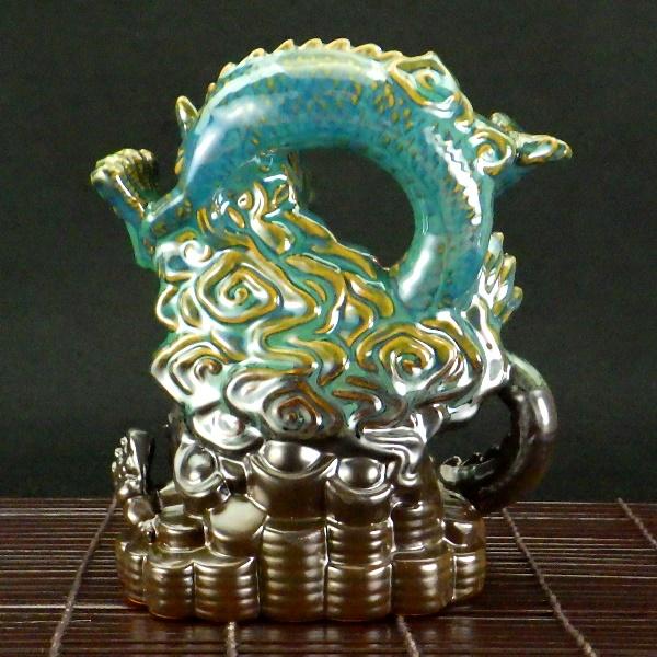 倒流香炉 香炉 龍 陶器 逆流香炉 お香セット お香アロマ お香 浄化 龍の置物 龍神 龍神様 風水置物 風水グッズ 風水インテリア 開運グッズ 風水 2026 (招財福煙青龍倒流香炉 倒流香付) 送料無料_5