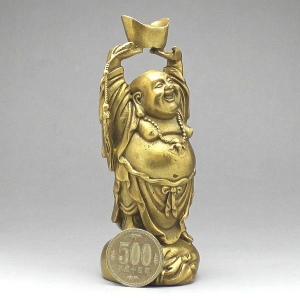 布袋 七福神　銅製 木台　彫刻 仏像 置物　風水 開運 金運 骨董　アンティーク 布袋 七福神 銅製 木台 彫刻 仏像 置物 風水 開運 金運 骨董