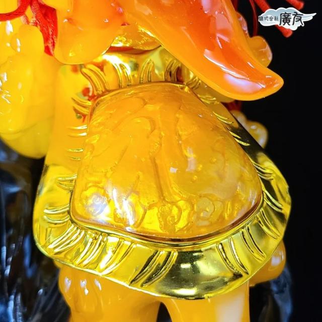 貔貅 ヒキュウ 金運 置物 金運アップグッズ 風水 風水置物 風水インテリア 風水グッズ 宝くじ 2026 (瑠璃招財避邪貔貅ヒキュウ一対特大黄 中国結 五帝古銭付き) 送料無料_11