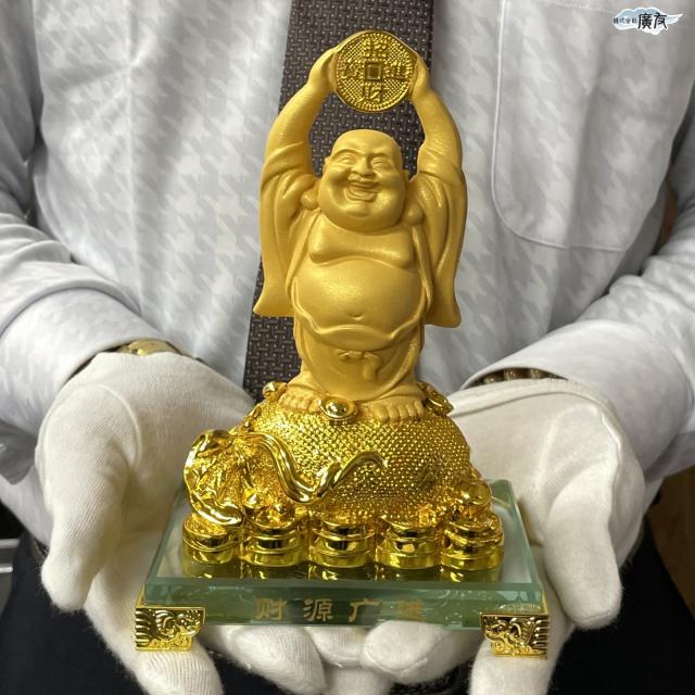 布袋様 布袋様置物 金運上昇 金運開運 金運アップグッズ 七福神 置物 風水グッズ 風水 風水インテリア ハッピーブッダ happy buddha statue 2026 (財源広進布袋(砂金色)12番) 送料無料_4