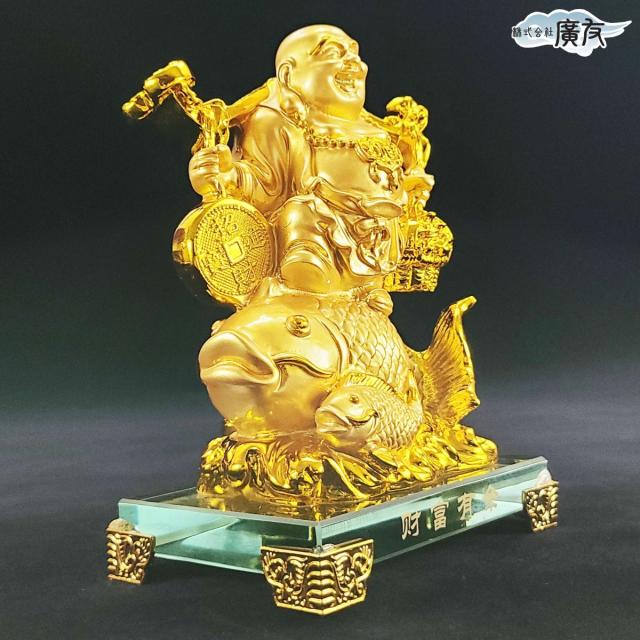 置物風水 七福神 布袋様 置物 木彫りの七福神 布袋様 布袋さんの置物 桧木