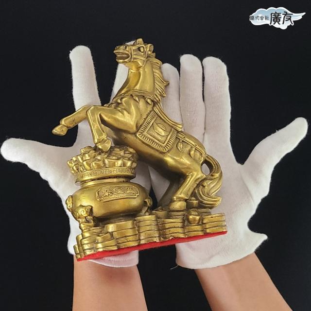 馬の置物 風水 風水置物 風水グッズ 開運 開運グッズ 銅製品 金色の