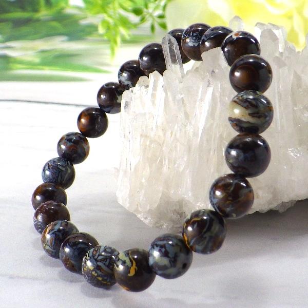 送料無料  パワーストーンブレスレット AAA級 ボルダーオパールブレスレット 8mm 天然石ブレスレット メンズ レディース 天然石 パワーストーン ブレス 天然石 アクセサリーブレスレット 風水 2025の通販は