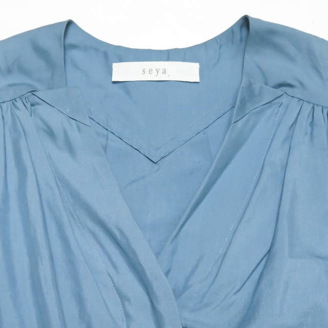 Seya セヤ 19ss 日本製 Season 4 Youth Dress スリットネックワンピース S ブルー コットン シルク ドルマンスリーブの通販はau Pay マーケット ブランド古着 Loop Wowma 店