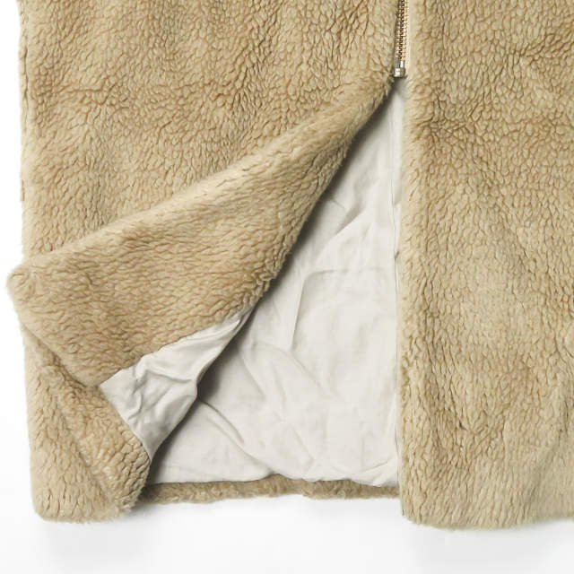 6(ROKU) V-NECK FAKE FUR COAT Brown Fashion Lapel Fake Fur Coat