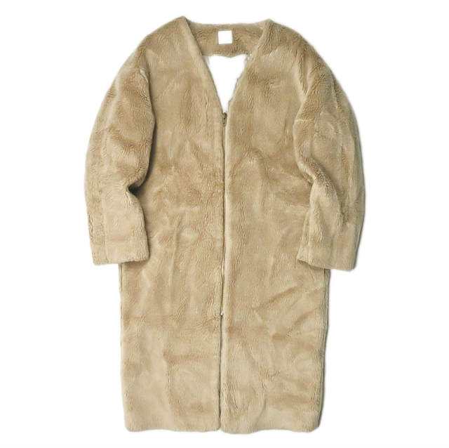 6 ROKU BEAUTY&YOUTH UNITED ARROWS ロク V-NECK FAKE FUR COAT Vネックフェイクファーコート  1625-260-3684 38 ベージュ ボア｜au PAY マーケット