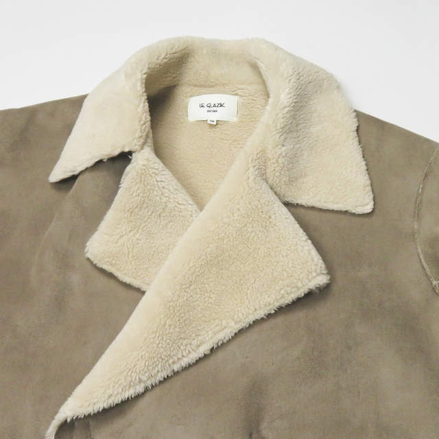 LE GLAZIK ルグラジック フェイクムートンチェスターコート JL-8839FMT 36 グレージュ アウター【中古】【LE GLAZIK】 LE GLAZIK ルグラジック フェイクムートンチェスターコート JL-8839FMT