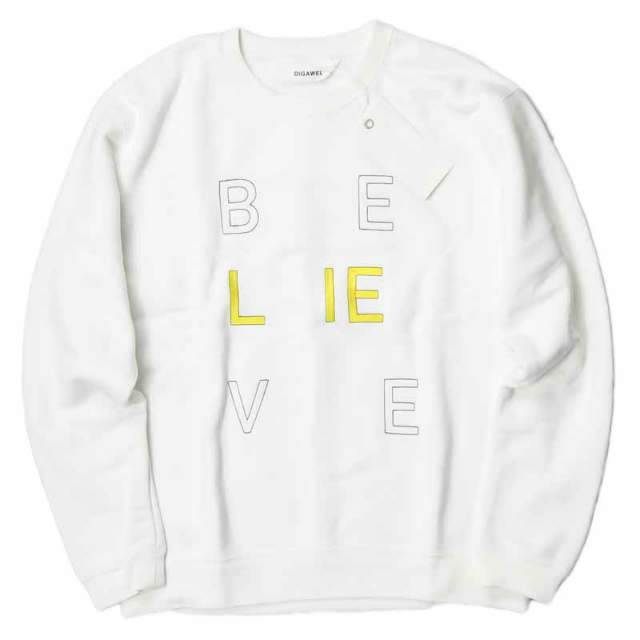 新品 Digawel ディガウェル 日本製 Sweat Shirt Believe ロゴ刺繍 クルーネックスウェット Dwpob038 0 ホワイト プルオーバーの通販はau Pay マーケット ブランド古着 Loop Wowma 店