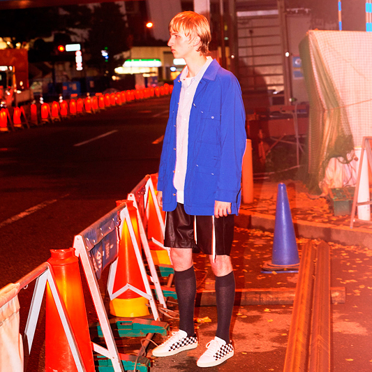 新品 bukht ブフト 18SS 日本製 WORK JACKET ナイロン ワークジャケット BV-312412 2(M) ブルー カバーオール パッカリング 新品 bukht ブフト 18SS 日本製 WORK JACKET ナイロン ワーク