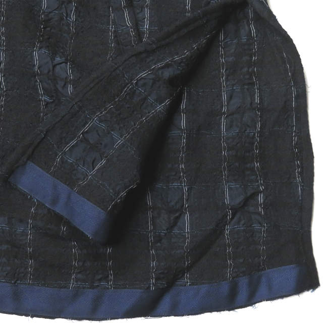 新品 bukht ブフト CHECK LONG ANORAK チェック ロングアノラック B