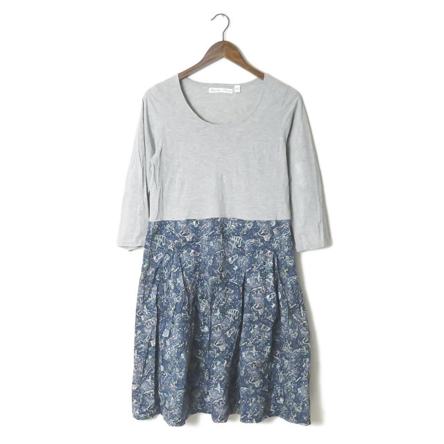 Beams Boy ビームスボーイ 日本製 リバティ天竺 七分袖ワンピース 13 26 0331 654 グレー ネイビー Liberty 総柄 プリントの通販はau Pay マーケット ブランド古着 Loop Wowma 店