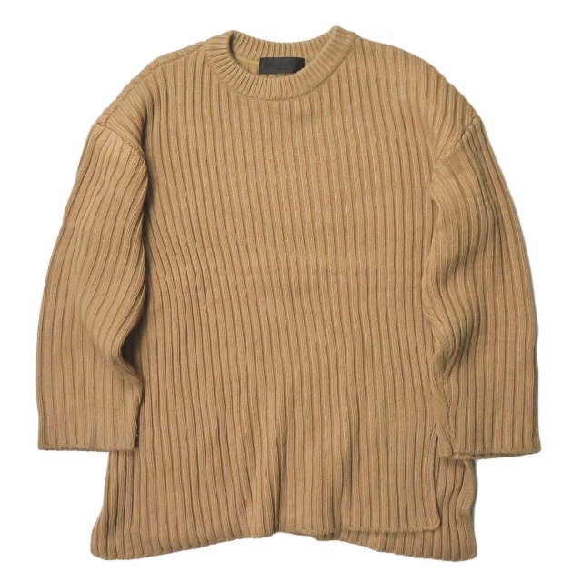 Unused アンユーズド 日本製 15aw Rib Crew Neck Knit リブクルーネックニット Us0990 0 キャメル ウール スリット プルオーバーの通販はau Pay マーケット ブランド古着 Loop Wowma 店